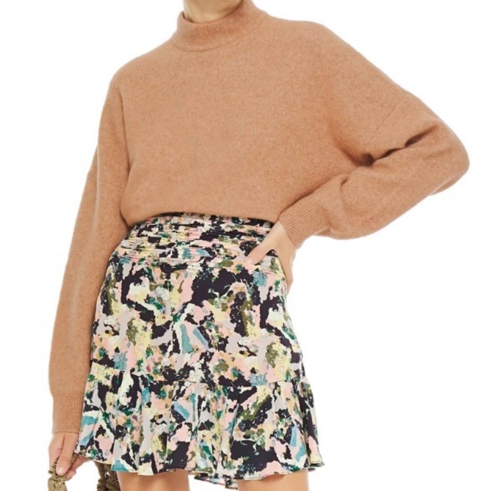 IRO Camel Brown Mock-Neck Sweater